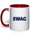 Mug with a colored handle Swag galaxy red фото