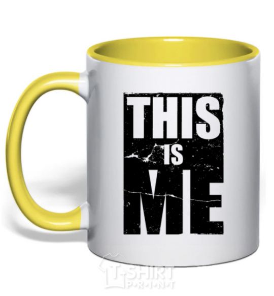 Mug with a colored handle This is me yellow фото