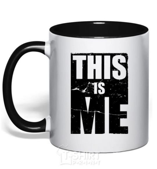 Mug with a colored handle This is me black фото