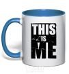 Mug with a colored handle This is me royal-blue фото