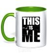 Mug with a colored handle This is me kelly-green фото