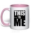 Mug with a colored handle This is me light-pink фото