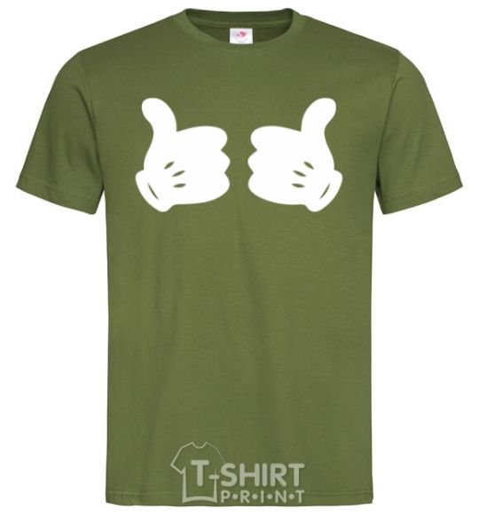 Men's T-Shirt Mickey hands thumbs up millennial-khaki фото