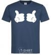 Men's T-Shirt Mickey hands thumbs up navy-blue фото