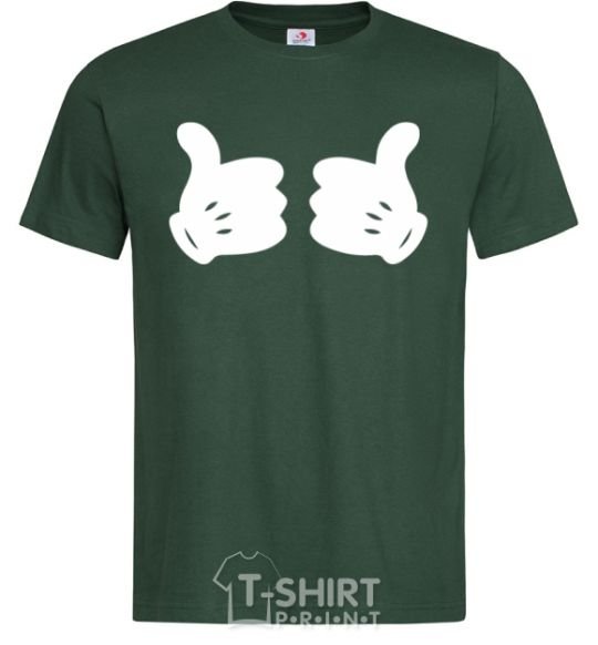 Men's T-Shirt Mickey hands thumbs up bottle-green фото