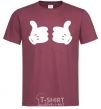 Men's T-Shirt Mickey hands thumbs up burgundy фото