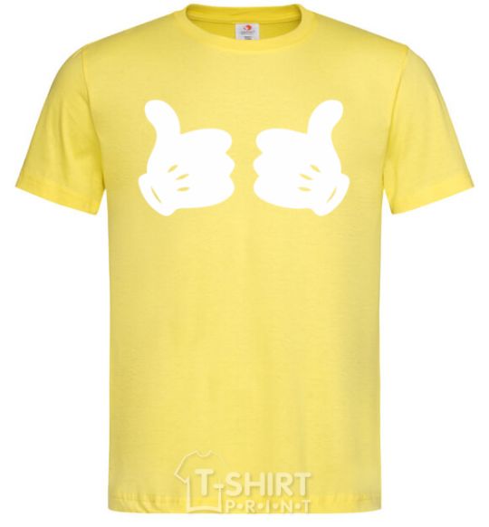 Men's T-Shirt Mickey hands thumbs up cornsilk фото