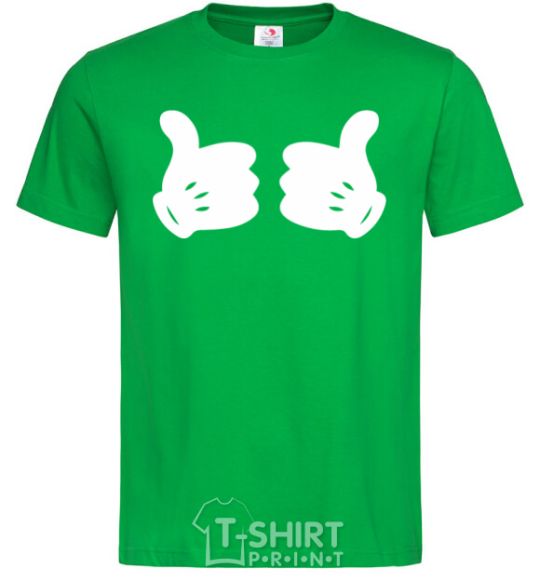 Men's T-Shirt Mickey hands thumbs up kelly-green фото