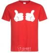 Men's T-Shirt Mickey hands thumbs up red фото