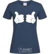 Women's T-shirt Mickey hands thumbs up navy-blue фото