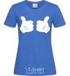 Women's T-shirt Mickey hands thumbs up royal-blue фото