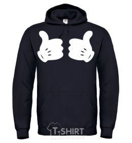 Men`s hoodie Mickey hands thumbs up black фото