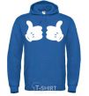 Men`s hoodie Mickey hands thumbs up royal фото