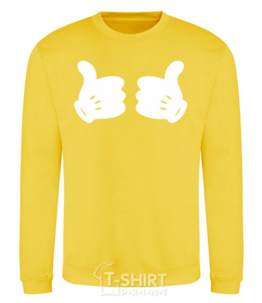 Sweatshirt Mickey hands thumbs up yellow фото