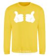 Sweatshirt Mickey hands thumbs up yellow фото