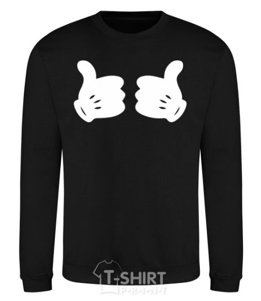 Sweatshirt Mickey hands thumbs up black фото