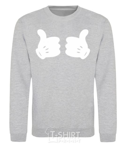 Sweatshirt Mickey hands thumbs up sport-grey фото