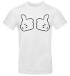 Men's T-Shirt Mickey hands thumbs up White фото