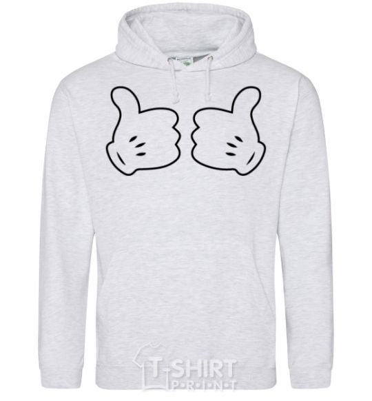 Men`s hoodie Mickey hands thumbs up sport-grey фото