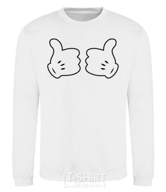 Sweatshirt Mickey hands thumbs up White фото