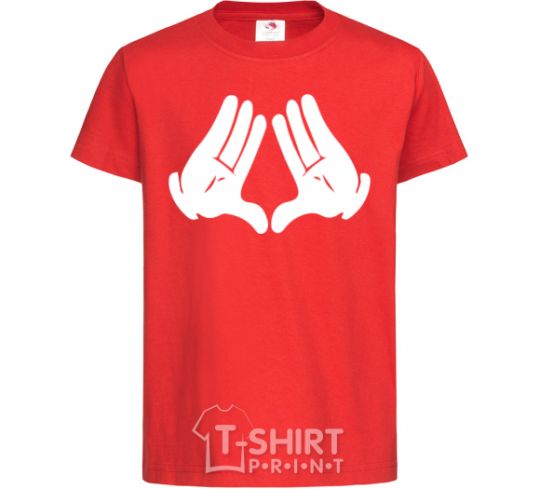 Kids T-shirt Mickey-hands red фото