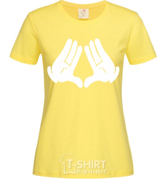 Женская футболка Mickey-hands Лимонный фото