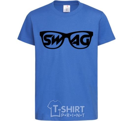 Kids T-shirt Swag glasses royal-blue фото