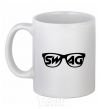 Ceramic mug Swag glasses White фото