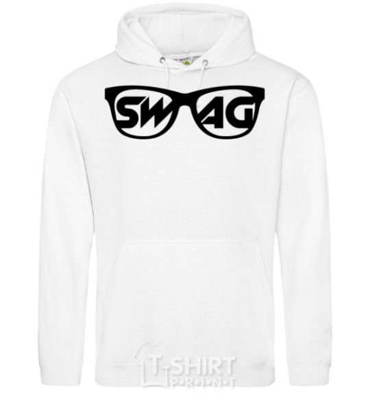 Men`s hoodie Swag glasses White фото