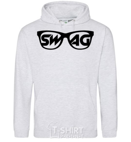 Men`s hoodie Swag glasses sport-grey фото