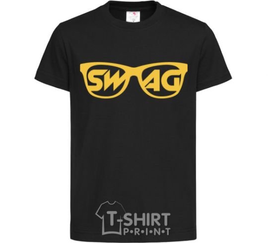 Kids T-shirt Swag glasses black фото