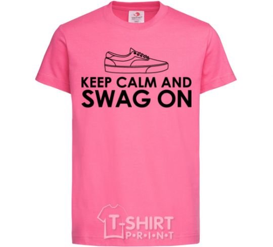 Kids T-shirt Keep calm and swag on heliconia фото