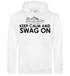 Men`s hoodie Keep calm and swag on White фото
