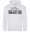 Men`s hoodie Keep calm and swag on sport-grey фото