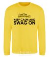 Sweatshirt Keep calm and swag on yellow фото