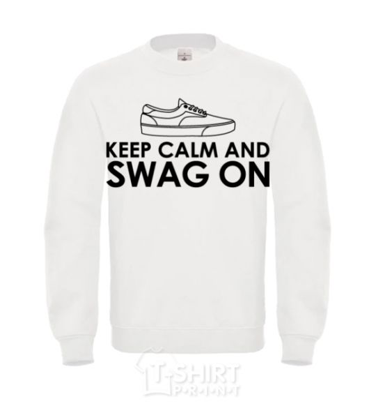 Свитшот Keep calm and swag on Белый фото