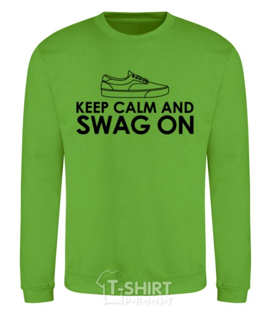 Sweatshirt Keep calm and swag on orchid-green фото