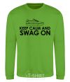 Sweatshirt Keep calm and swag on orchid-green фото