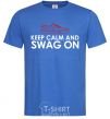 Мужская футболка Keep calm and swag on Ярко-синий фото