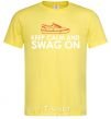 Мужская футболка Keep calm and swag on Лимонный фото