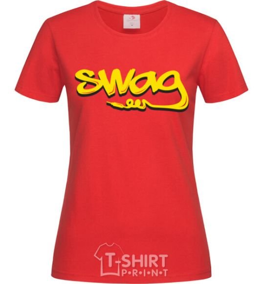 Женская футболка Swag music Красный фото