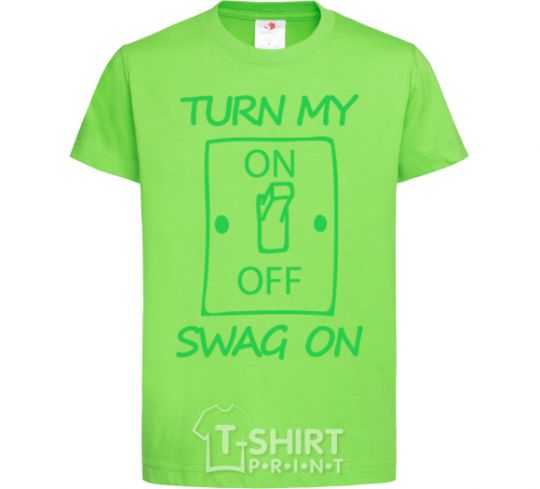 Kids T-shirt Turn my swag on orchid-green фото