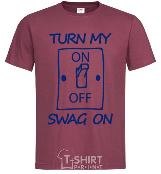 Men's T-Shirt Turn my swag on burgundy фото