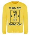 Sweatshirt Turn my swag on yellow фото