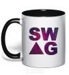 Mug with a colored handle Galaxy swag site black фото