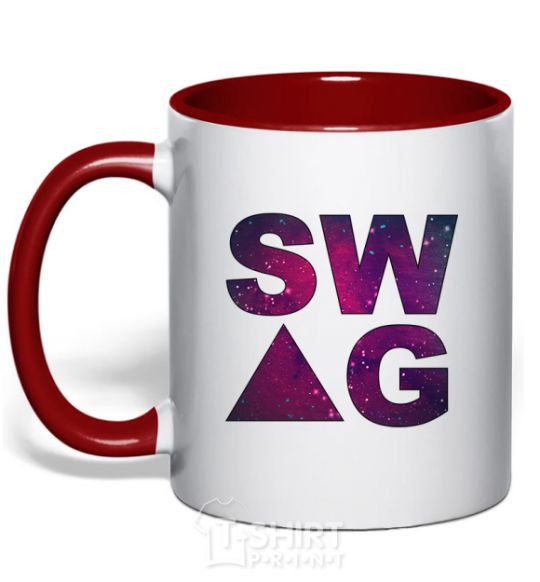 Mug with a colored handle Galaxy swag site red фото