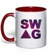 Mug with a colored handle Galaxy swag site red фото