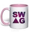 Mug with a colored handle Galaxy swag site light-pink фото