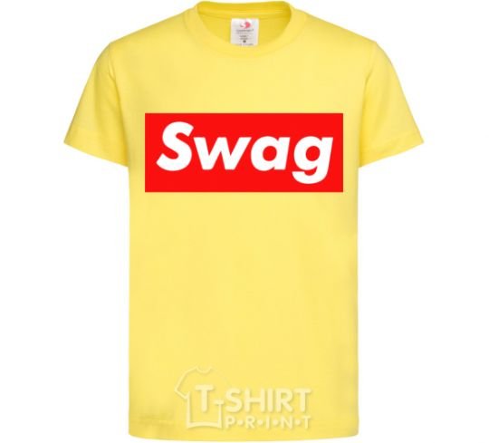 Kids T-shirt Box Logo Swag cornsilk фото