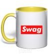 Чашка с цветной ручкой Box Logo Swag Солнечно желтый фото